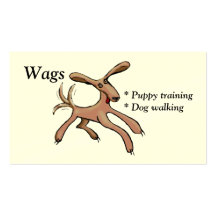 Wags puppy training and dog walking business cards