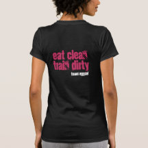 Wahine - eat clean train dirty (black/pink) tshirts