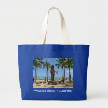 Waikiki Beach Surfing Canvas Bag