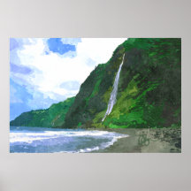 Waipio Valley Waterfall Posters
