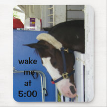 WAKE ME AT 5 SLEEPING HORSE MOUSE PAD