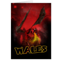 Wales - St. David's Day Card - Welsh Red Dragon Ca