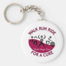 Walk Run Ride For A Cure Throat Cancer Keychains