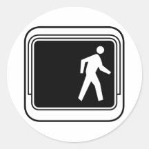 Walk Street Sign Round Sticker