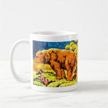 Walking Bear embroidery design Coffee Mugs