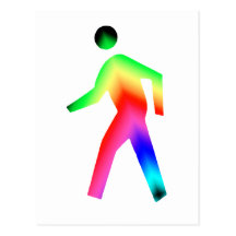 Walking Rainbow Man Post Card