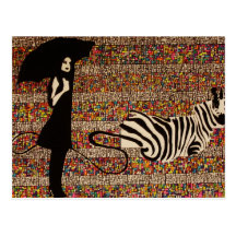 walking the zebra post cards