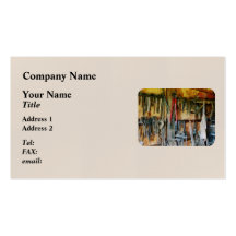 Wall of Tools and Shop Apron Business Card Template