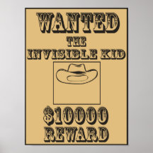 Wanted Invisible Kid Poster