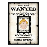 Wanted Poster Event Invitations