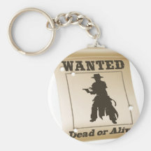 Wanted poster illustration keychain