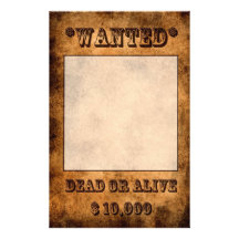 'Wanted' stationery