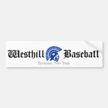 Wariors, Westhill, Baseball, Syracuse, New York Bumper Stickers