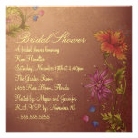 Warm orange Flower Bridal Shower Invitation