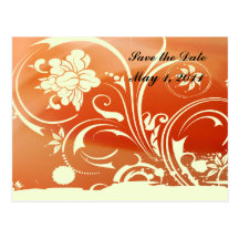 Warm Peach Save the Date Postcards