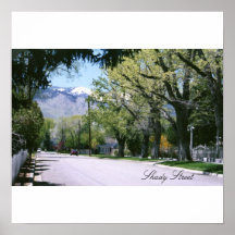 Warm Small Town Shady Street Poster