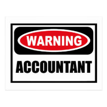 Warning ACCOUNTANT Postcard