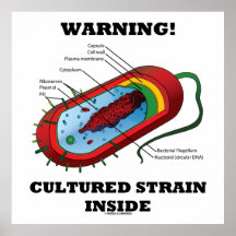 Warning! Cultured Strain Inside (Prokaryote) Print
