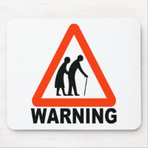 Warning - Elderly Crossing Mousemat