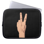 WARNING NOT  Victory Peace Sign Hand Sign Gesture Laptop Sleeves