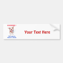 Warning Pitbull Licked to Death Bumper Stickers