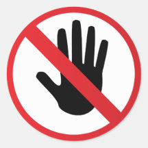 Warning sign round stickers