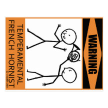 Warning Temperamental French Hornist Postcards