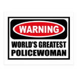 Warning WORLD'S GREATEST POLICEWOMAN Postcard