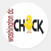 Washington DC Chick 1 Round Stickers