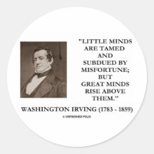 Washington Irving Little Minds Great Minds Quote Stickers