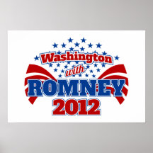 Washington with Romney 2012 Poster