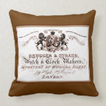 Watch makers vintage advertisement pillows