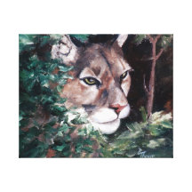 Watching Cougar Wrapped Canvas Canvas Prints