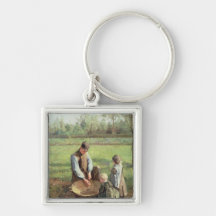 Watching Father Work Keychains