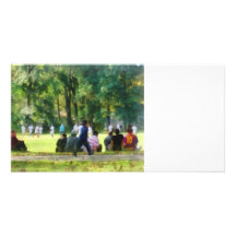 Watching the Soccer Game Photo Card Template