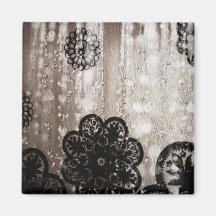 Water and Black Lace Refrigerator Magnet