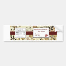 Water Bottle Label Fall Floral/Branches Bumper Stickers