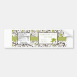 Water Bottle Label Green Floral with Branch Bumper Sticker