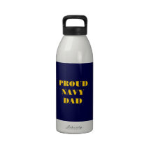 Water Bottle Proud Navy Dad