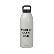 Water Bottle Proud Navy Dad