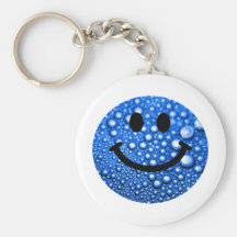 Water droplets smiley keychain