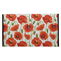 water drops on cute poppies iPad folio cover