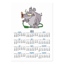 water hose elephant cartoon business cards