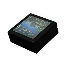 Water Lilies, Monet, Vintage Impressionism Flowers Jewelry Box