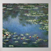 Water Lilies, Monet, Vintage Impressionism Flowers Print