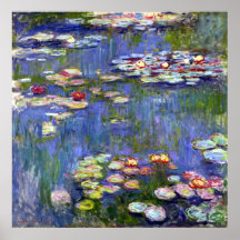 Water Lilies on Canvas Matte Poster