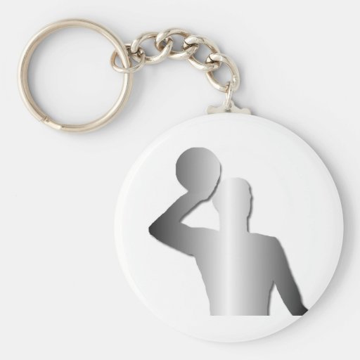 Water polo player silouette key chain