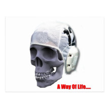 water-polo-skull post card