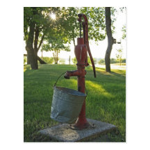 Water Pump and Pail Postcard