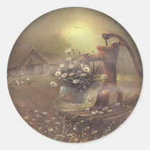 water pump round sticker